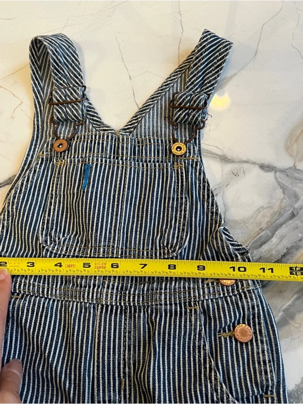 OshKosh B'gosh Railroad Conductor Pinstriped Overalls Size 24M